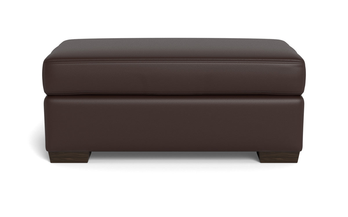 Mas Mesa Leather Ottoman - Tribeca Espresso