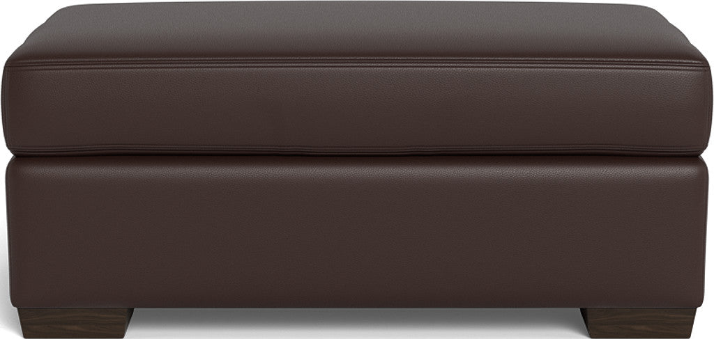 Mas Mesa Leather Ottoman - Tribeca Espresso