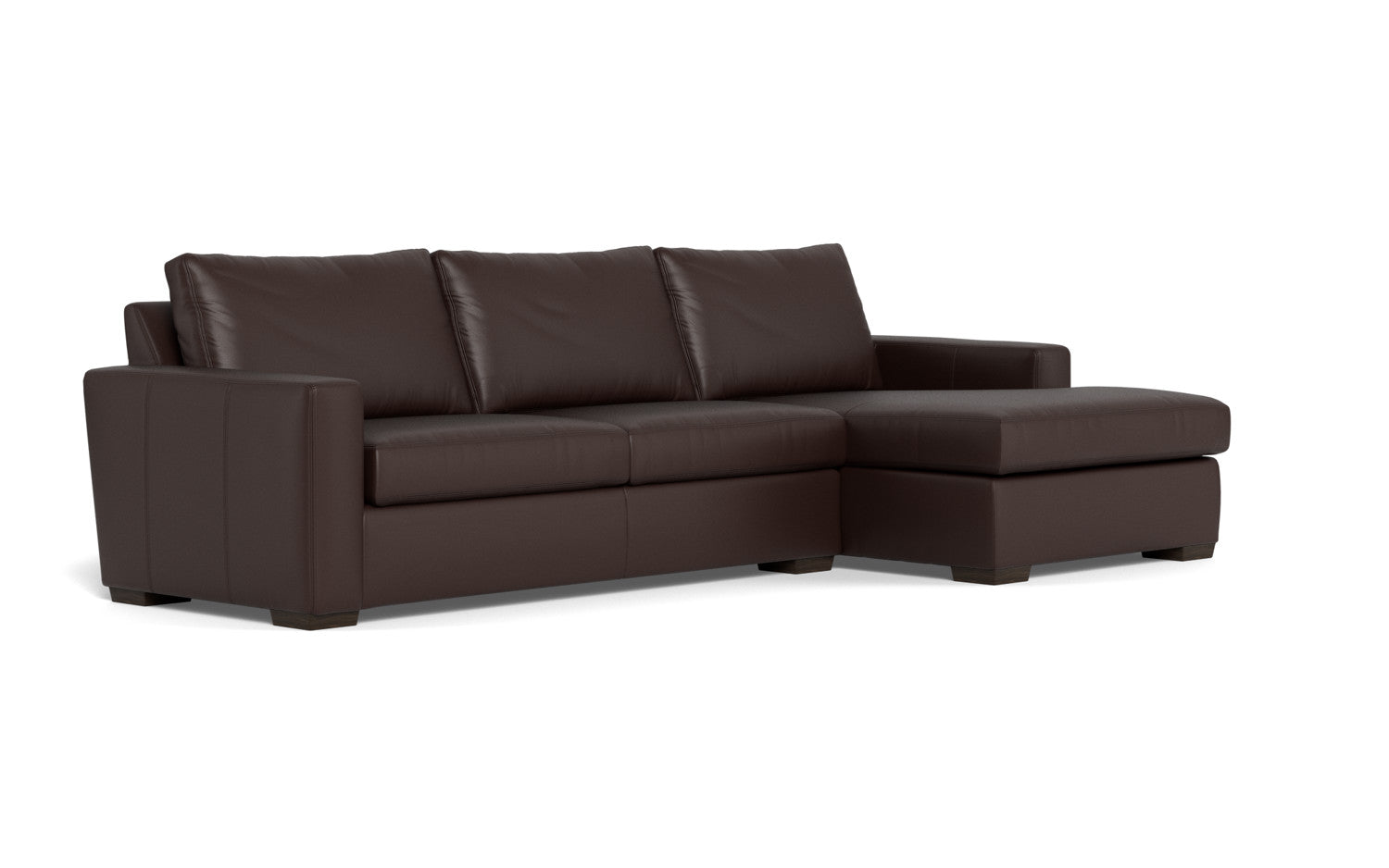 Mesa 123" Leather Right Chaise Sectional - Tribeca Espresso