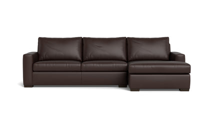 Mesa 123" Leather Right Chaise Sectional - Tribeca Espresso