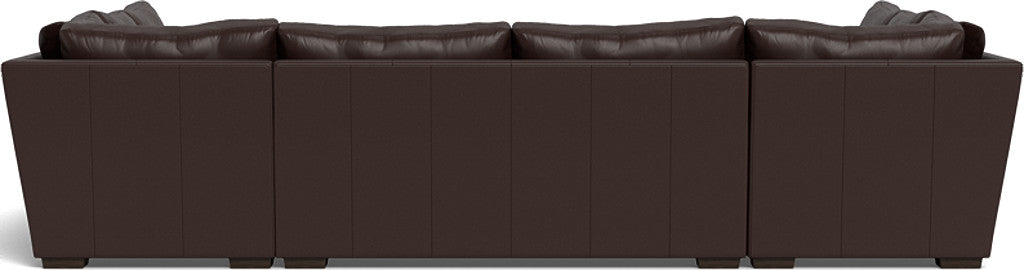 Mas Mesa 166" Deep Leather Condo U Sectional - Tribeca Espresso