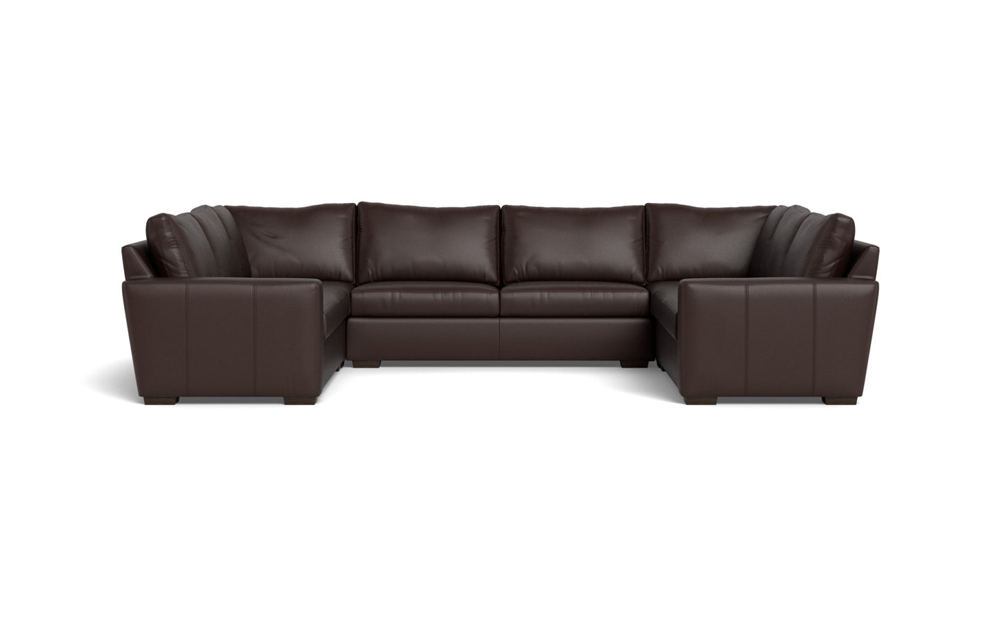 Mesa 154" Leather Condo U Sectional - Tribeca Espresso