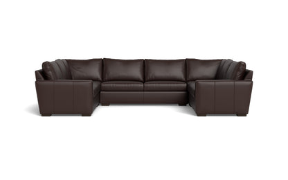 Mesa 154" Leather Condo U Sectional - Tribeca Espresso