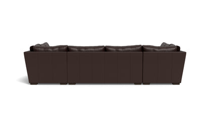 Mesa 154" Leather Condo U Sectional - Tribeca Espresso
