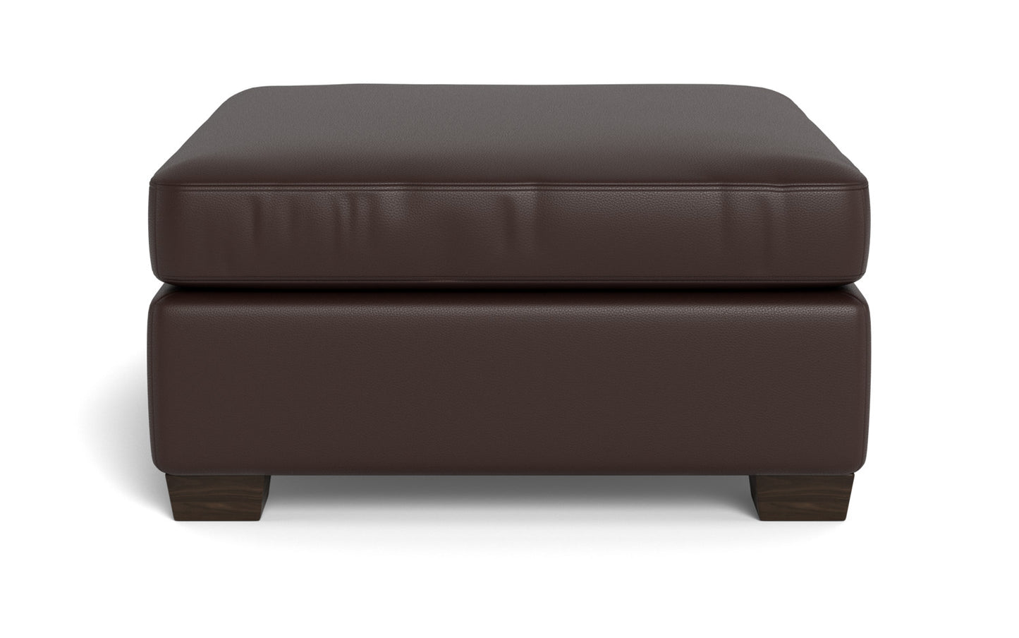 Mesa Leather Cocktail Ottoman - Tribeca Cream