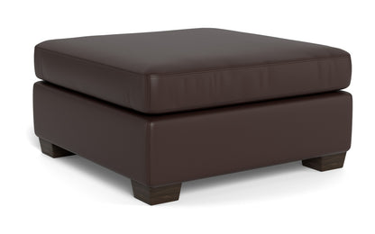 Track Leather Ottoman - Tribeca Cream