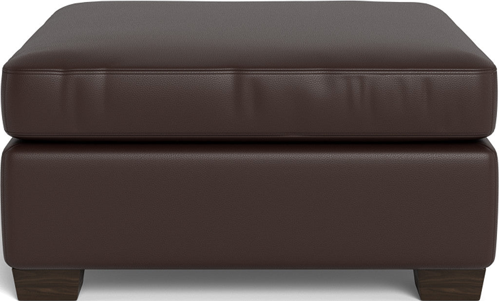 Track Leather Ottoman - Tribeca Cream