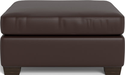 Track Leather Ottoman - Tribeca Cream
