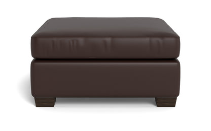 Track Leather Ottoman - Tribeca Espresso