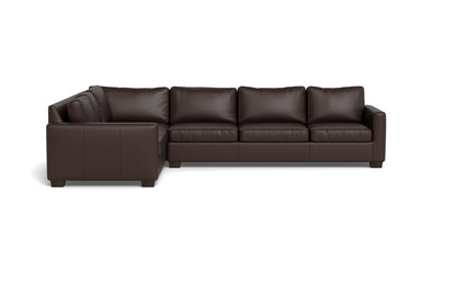 Track 121" Leather Left Corner Sectional With Raf Sleeper Sectional - Tribeca Espresso