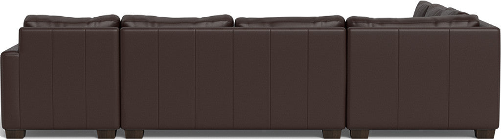 Track 141" Leather Corner Sectionals w. Right Chaise - Tribeca Espresso
