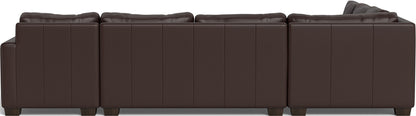 Track 141" Leather Corner Sectionals w. Right Chaise - Tribeca Espresso