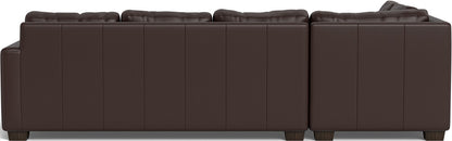 Track 121" Leather Left Chaise Sectional - Tribeca Espresso
