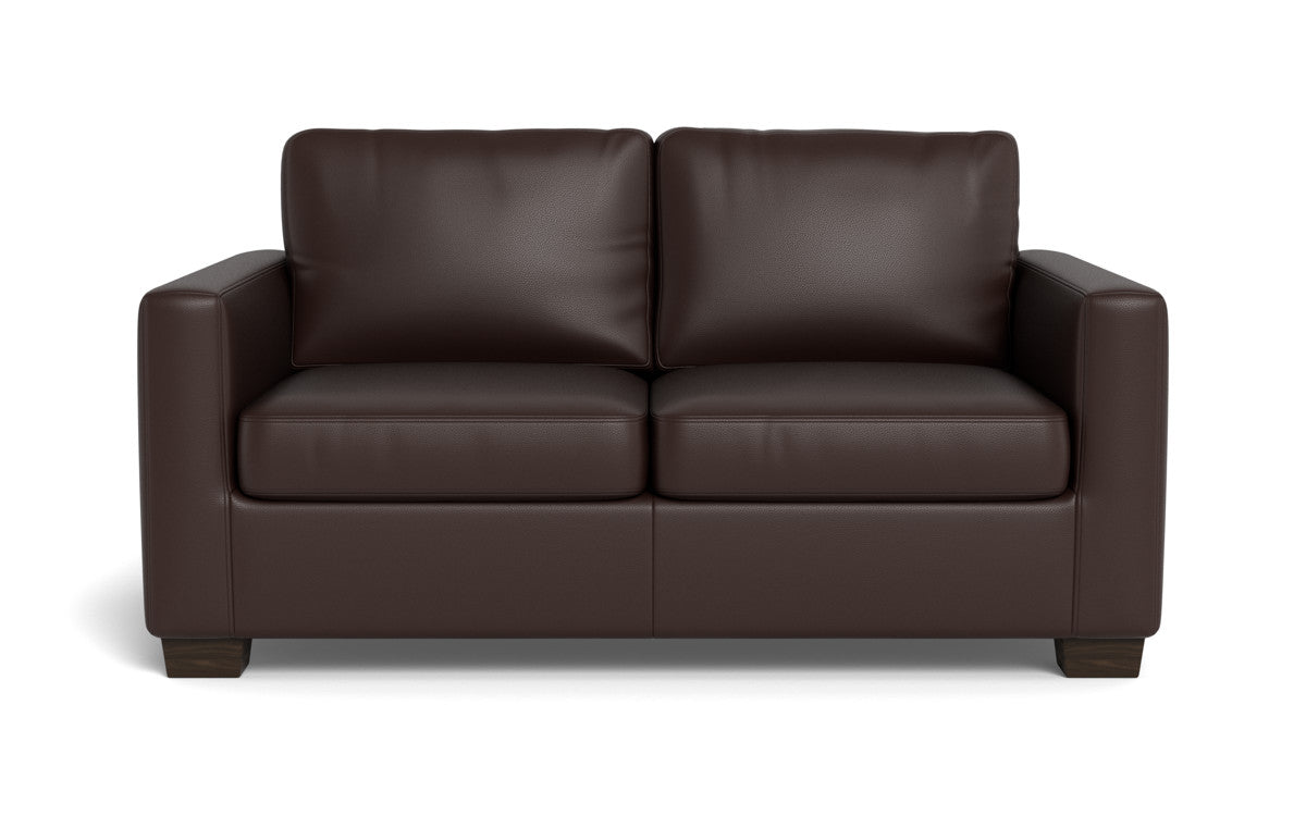 Track 62" Leather Loveseat - Tribeca Espresso