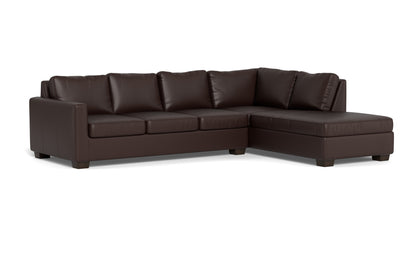 Track 121" Leather Right Chaise Sectional - Tribeca Espresso