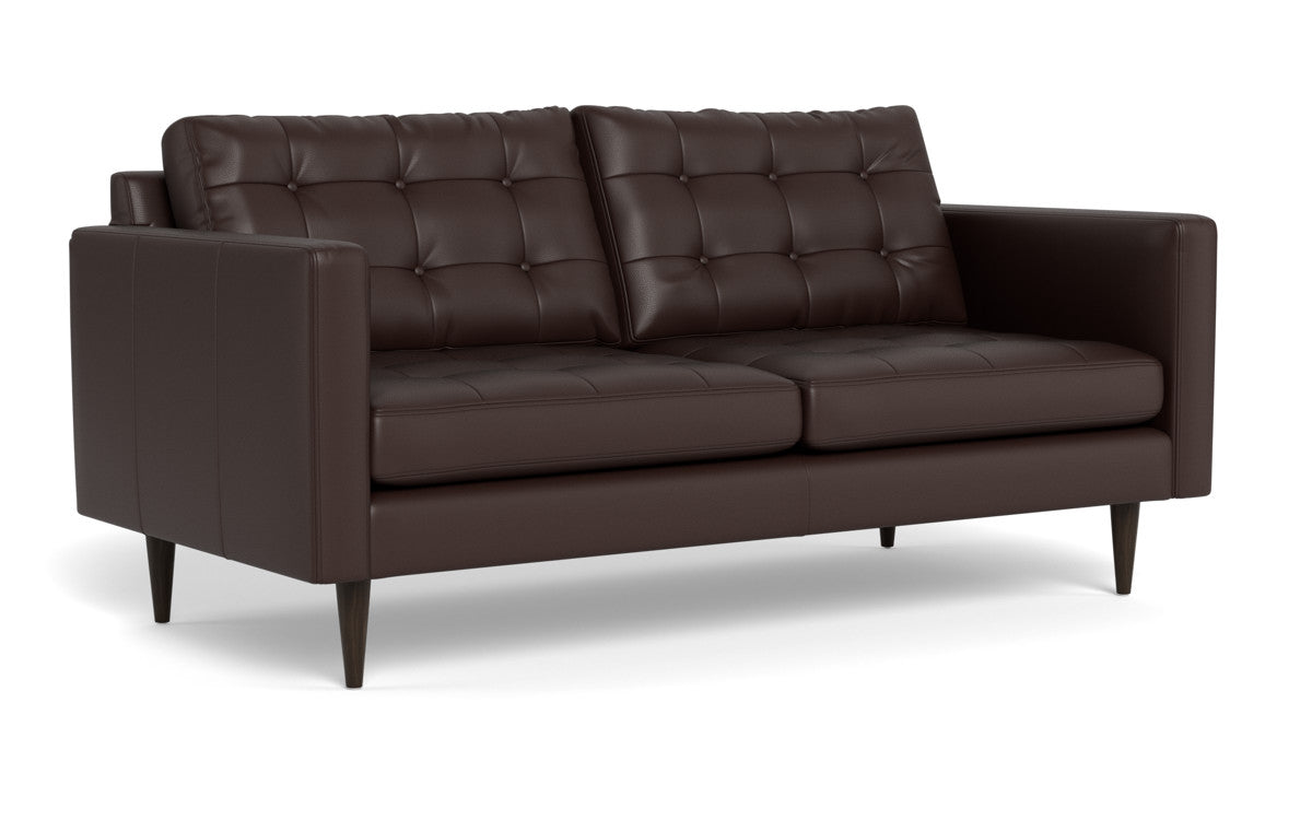 Wallace 74" Leather Apartment Sofa - Tribeca Espresso