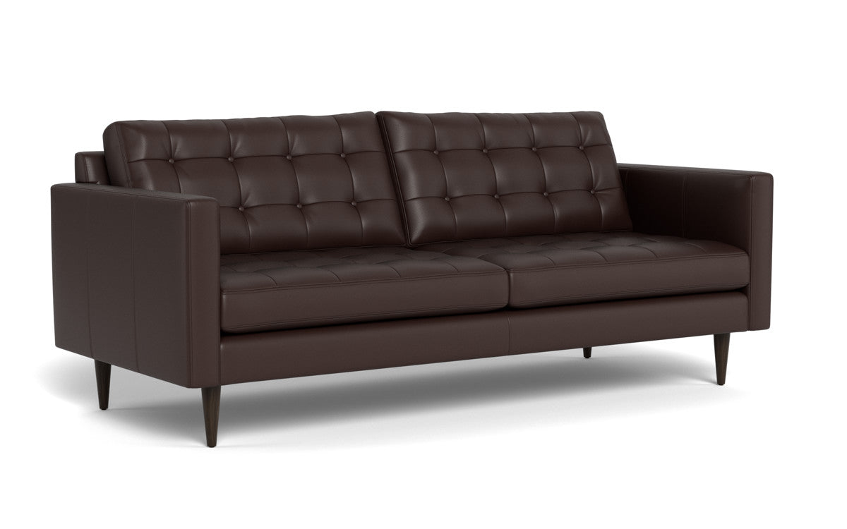 Wallace 85" Leather Sofa - Tribeca Espresso