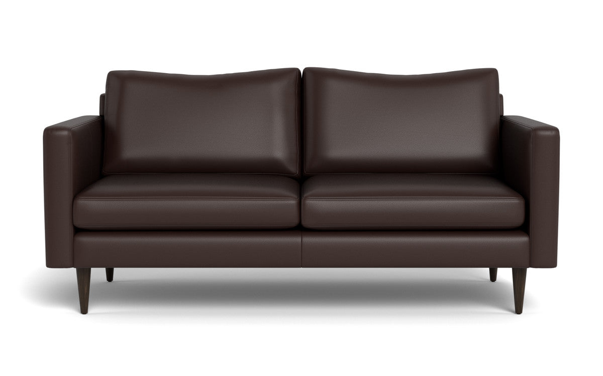 Wallace 74" Leather Untufted Apartment Sofa - Tribeca Espresso