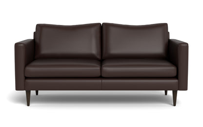 Wallace 74" Leather Untufted Apartment Sofa - Tribeca Espresso