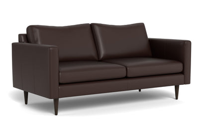 Wallace 74" Leather Untufted Apartment Sofa - Tribeca Espresso