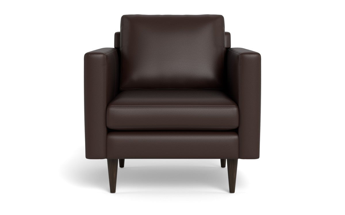 Wallace 34" Leather Untufted Arm Chair - Tribeca Espresso