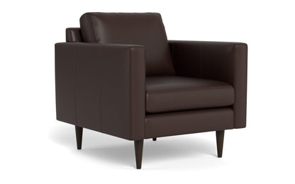 Wallace 34" Leather Untufted Arm Chair - Tribeca Espresso