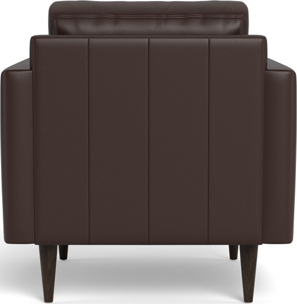 Wallace 34" Leather Untufted Arm Chair - Tribeca Espresso