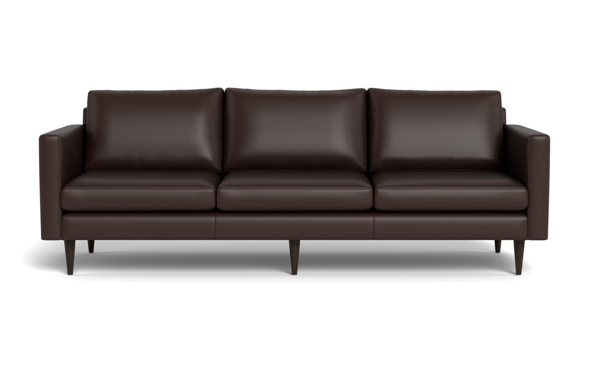 Wallace 98" Leather Untufted Estate Sofa - Tribeca Espresso