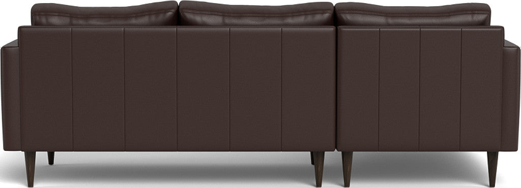 Wallace 98" Leather Untufted Left Chaise Sectional - Tribeca Espresso