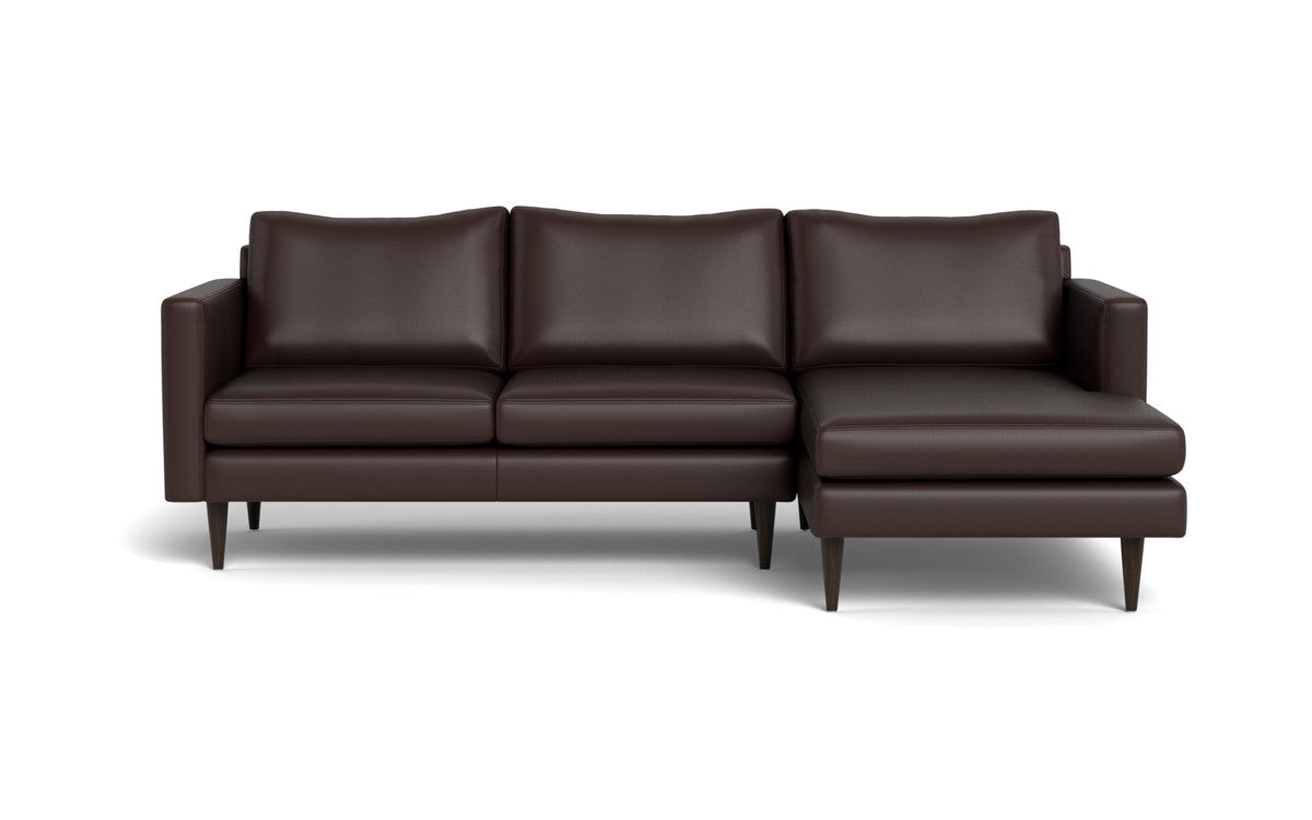 Wallace 98" Leather Untufted Right Chaise Sectional - Tribeca Espresso