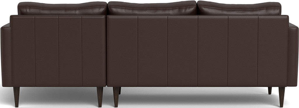 Wallace 98" Leather Untufted Right Chaise Sectional - Tribeca Espresso