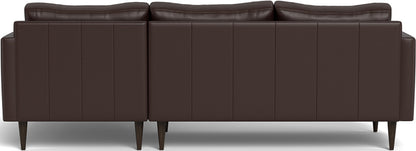 Wallace 98" Leather Untufted Right Chaise Sectional - Tribeca Espresso