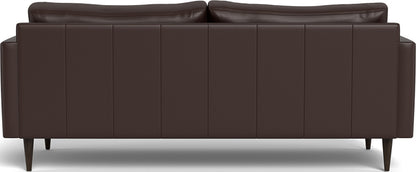 Wallace 85" Leather Untufted Sofa - Tribeca Espresso