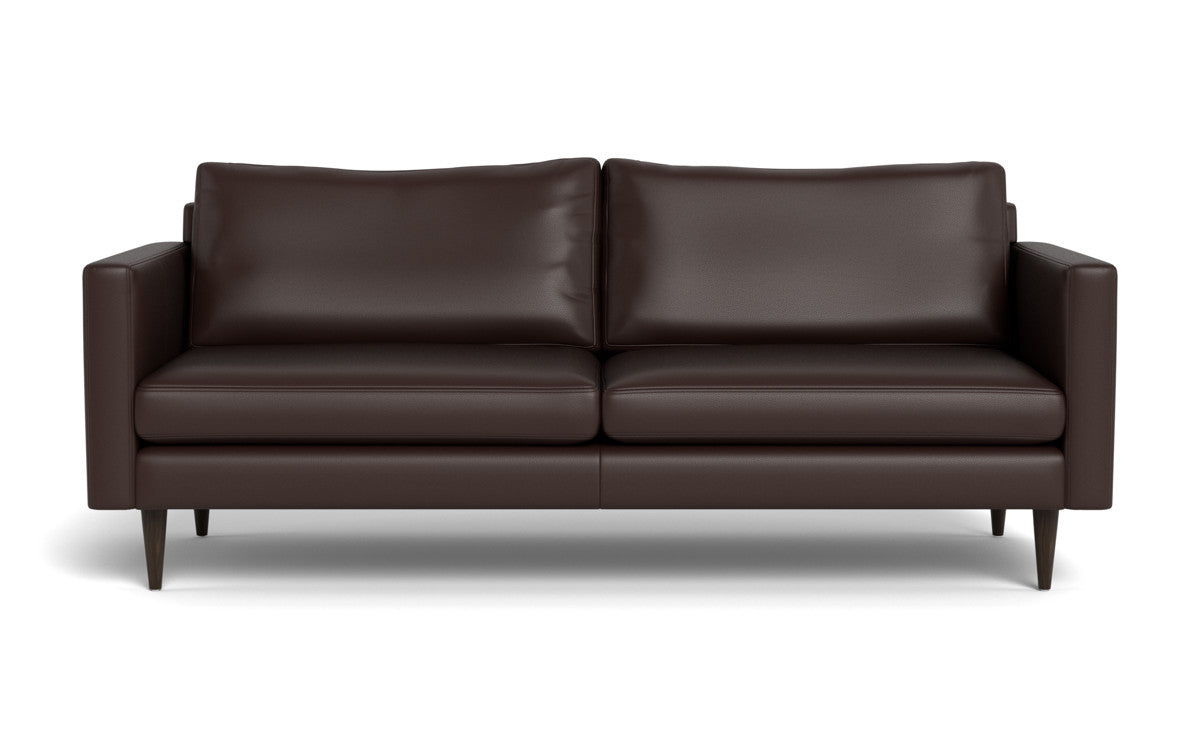 Wallace 85" Leather Untufted Sofa - Tribeca Espresso