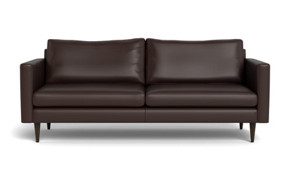 Wallace 85" Leather Untufted Sofa - Tribeca Espresso