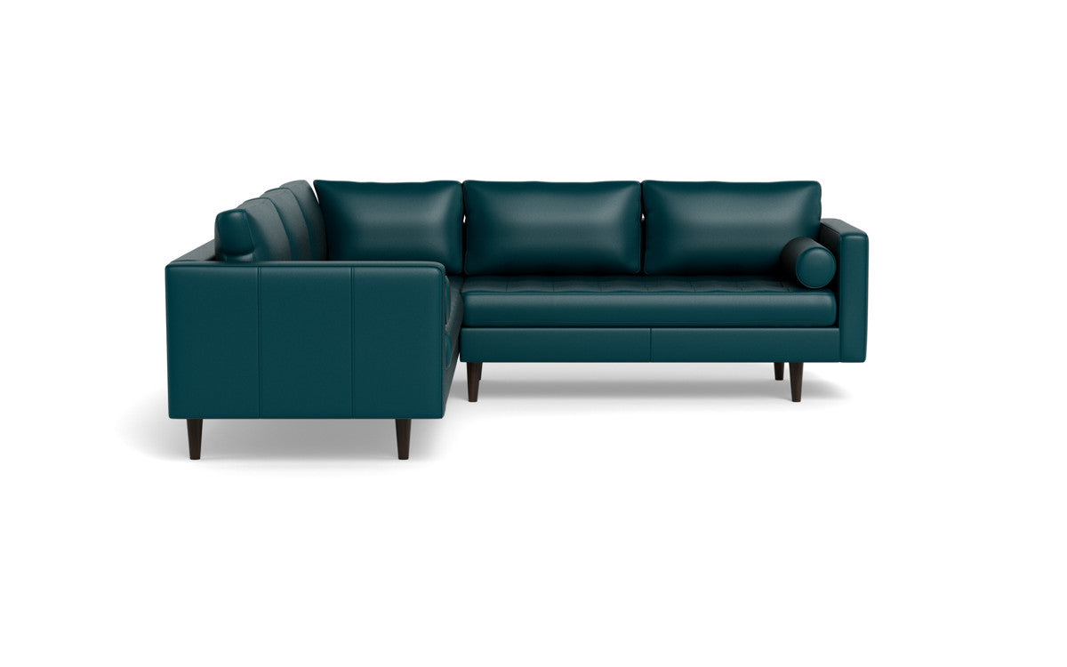 Ladybird 103" Leather Corner Sectional - Tribeca Lagoon