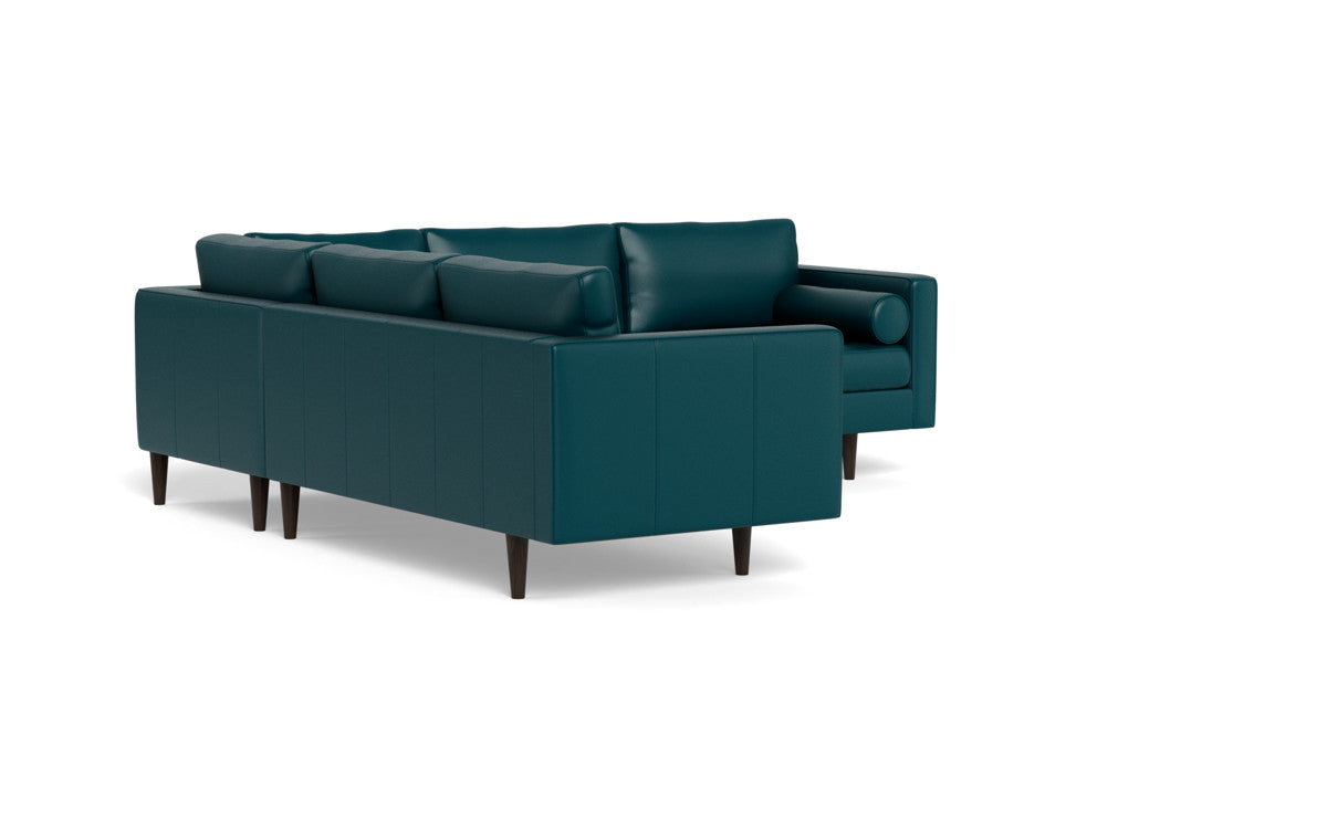 Ladybird 103" Leather Corner Sectional - Tribeca Lagoon