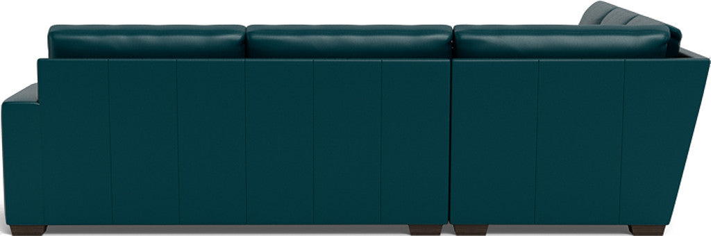 Mas Mesa 127" Deep Leather Corner Sectional - Tribeca Lagoon