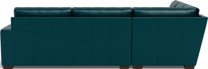 Mas Mesa 127" Deep Leather Corner Sectional - Tribeca Lagoon
