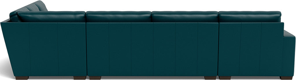 Mas Mesa 162" Deep Leather Corner Sectionals w. Left Chaise - Tribeca Lagoon