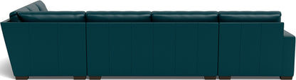 Mas Mesa 162" Deep Leather Corner Sectionals w. Left Chaise - Tribeca Lagoon