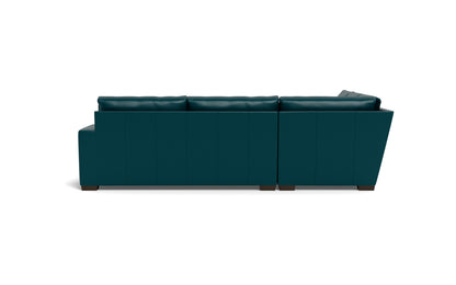 Mesa 121" Leather Corner Sectional - Tribeca Lagoon