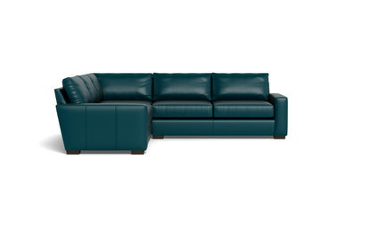 Mesa 121" Leather Corner Sectional - Tribeca Lagoon