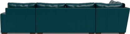 Mas Mesa 162" Deep Leather Corner Sectionals w. Right Chaise - Tribeca Lagoon