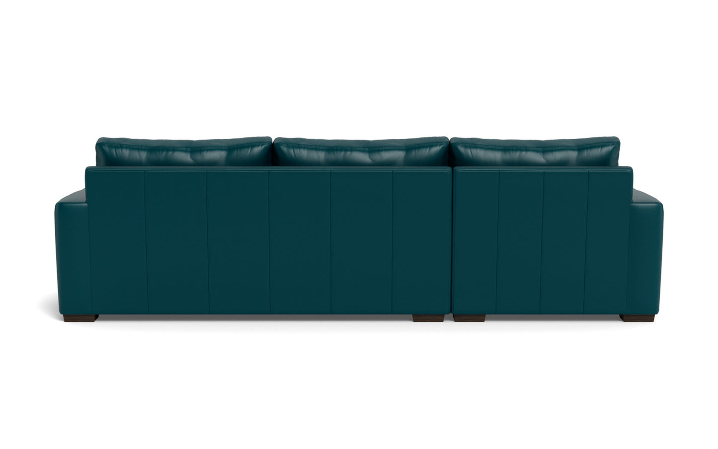 Mesa 123" Leather Left Chaise Sectional - Tribeca Lagoon