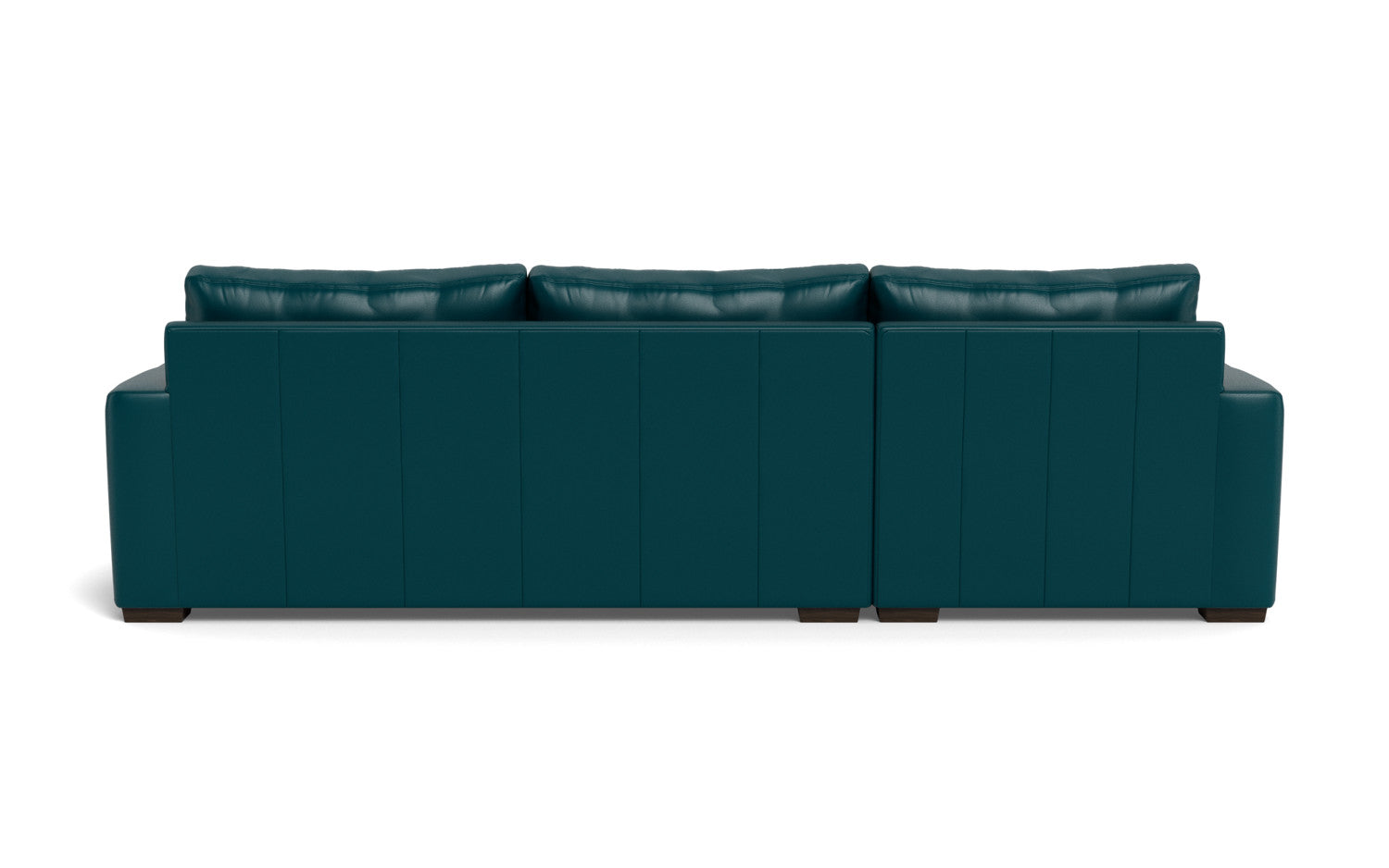 Mesa 123" Leather Left Chaise Sectional - Tribeca Lagoon