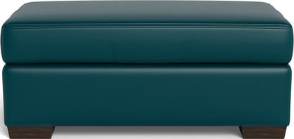 Mas Mesa Leather Ottoman - Tribeca Lagoon
