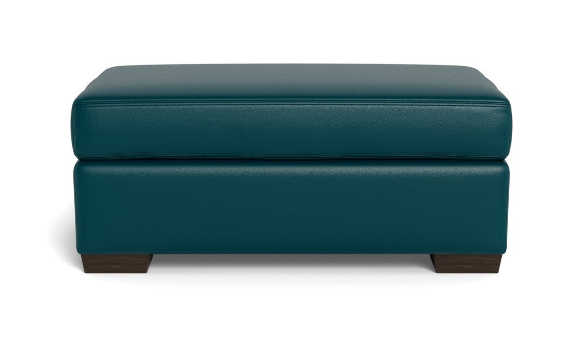 Mas Mesa Leather Ottoman - Tribeca Espresso
