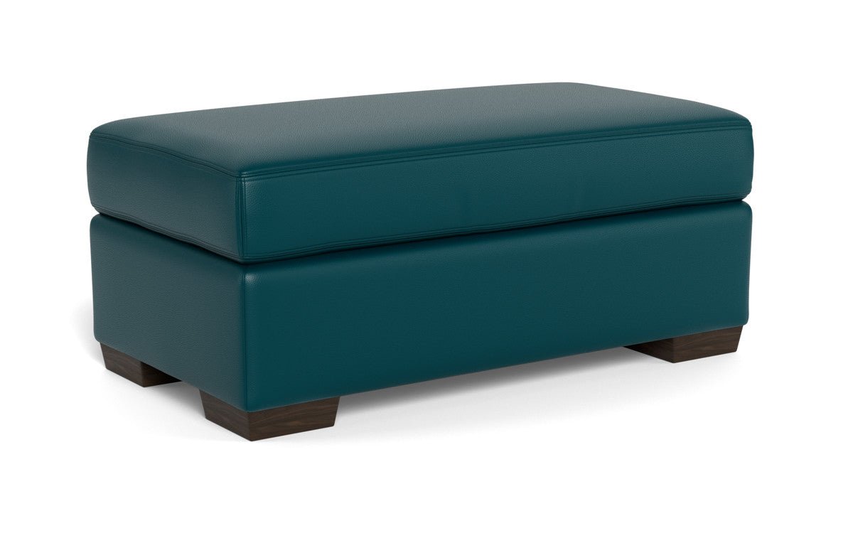 Mas Mesa Leather Ottoman - Tribeca Espresso
