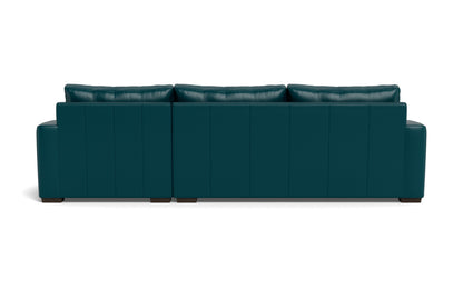 Mesa 123" Leather Right Chaise Sectional - Tribeca Lagoon